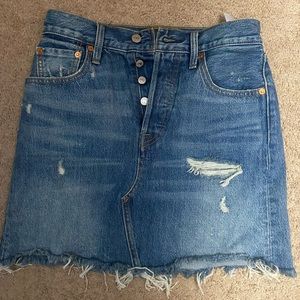 Levi’s Premium Ripped Jean Skirt